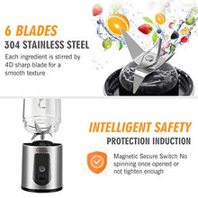 Load image into Gallery viewer, Portable Blender, G-TING Personal Smoothies Blender Cordless, Single Serve Mini Blender 450ml USB Rechargeable Small Juice Mixer Portable Juicer (Shakes, Smoothies, Home, Travel &amp; Gym) Food Grade
