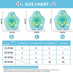 Free Swimming Baby Inflatable Baby Swim Float Children Waist Ring Inflatable Pool Floats Toys Swimming Pool Accessories for The Age of 3-72 Months(Blue, L)