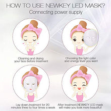 Load image into Gallery viewer, Led Face Mask, NEWKEY Led Light Therapy 7 Color Facial Skin Care Mask - with Clinically Proven Blue &amp; Red Light Treatment Acne Photon Mask - Korea PDT Technology for Acne Reduction/Skin Rejuvenation
