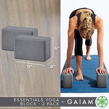 Load image into Gallery viewer, Gaiam Essentials Yoga Block (Set Of 2) - Supportive Latex-Free Eva Foam Soft Non-Slip Surface For Yoga, Pilates, Meditation, Grey
