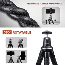 Load image into Gallery viewer, UBeesize Flexible Cell Phone Tripod, Mini Travel Tripod Stand with Wireless Remote Shutter, Universal Adapter Compatible with iPhone, Android, GoPro, DSLR, Action Camera. (Silver)
