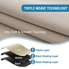 Load image into Gallery viewer, H.VERSAILTEX 100% Blackout Patio Curtains Thermal Insulated Curtains for Sliding Door Extra Wide Window Panels Full Light Blocking Grommet Curtains with Black Liner, W100 x L96 inch - Natural
