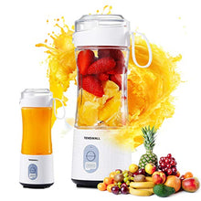 Load image into Gallery viewer, Tenswall Portable, Personal Size Smoothies and Shakes, Handheld Fruit Machine 13oz USB Rchargeable Juicer Cup, Ice Blender Mixer Home/Of, 380ML, White
