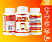 Load image into Gallery viewer, Vitamin C, 500mg Per Capsule, Non GMO, No Filler, No Stearate, Natural Vegan, 90 Capsules, by Zammex
