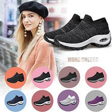 Load image into Gallery viewer, Women's Tennis Shoes Lightweight - Walking Shoes Slip on Mesh Air Cushion Athletic Shoes Work Driving Comfortable Running Shoes Purple 5.5
