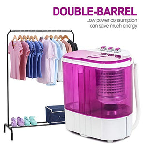 Portable Washing Machine, Kuppet 10lbs Compact Mini Washer, Wash&Spin Twin Tub Durable Design to Wash All your Laundry or Swim Suit for Apartments, Dorms, RV Camping (Purple)