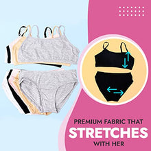 Load image into Gallery viewer, Popular Matching Girls Underwear Set - Crop Cami Training Bras for Girls with Hipster Girls Panties 8 pc Pink Tie Dye L
