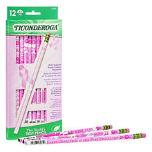Load image into Gallery viewer, TICONDEROGA Breast Cancer Awareness Pencils, No.2 Soft, 6 12-Count Hang Tab Boxes, Total 72 Pencils, (Wood-Cased, Black Writing) in Pink Designs (13960)
