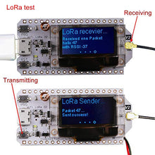 Load image into Gallery viewer, MakerFocus ESP32 LoRa 32 (V2), ESP32 Development Board W I F I Bluet ooth LoRa Dual Core 240MHz CP2102 with 0.96inch OLED Display Included 868/915MHZ Antenna for Smart Cities, Smart Farms, Smart Home
