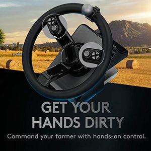 Logitech G Farm Simulator Heavy Equipment Bundle (2nd Generation), Steering Wheel Controller for Farm Simulation 19 (or Older), Wheel, Pedals, Vehicule Side Panel Control Deck for PC/PS4