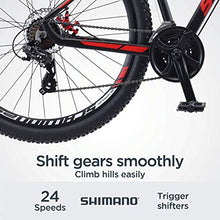 Load image into Gallery viewer, Schwinn Bonafide Mens Mountain Bike, Front Suspension, 24-Speed, 29-Inch Wheels, 17-Inch Aluminum Frame, Matte Black/Red
