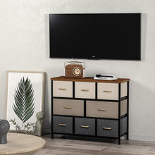 Load image into Gallery viewer, 8 Drawer Dresser Organizer Fabric Storage Chest for Bedroom, Hallway, Entryway, Closets, Nurseries，Furniture Storage Tower Sturdy Steel Frame, Wood Top, Removable Fabric Bins (Cream)
