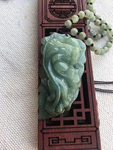Load image into Gallery viewer, Natural Hand Carving Emerald handmade Men Women Green jade Pendant Necklace jade gift Jadite
