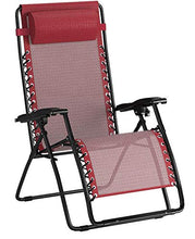 Load image into Gallery viewer, AmazonBasics Outdoor Zero Gravity Lounge Folding Chair, Burgundy
