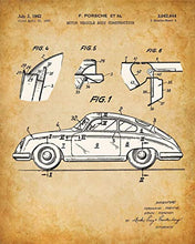 Load image into Gallery viewer, Original Porsche Patent Prints - Set of Four Photos (8x10) Unframed - Makes a Great Gift Under $20 for Car Lovers
