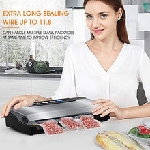 Load image into Gallery viewer, KOIOS Vacuum Sealer Machine, 80Kpa Automatic Food Sealer with Cutter for Food Savers, 10 Sealing Bags (FDA-Certified), With Up To 40 Consecutive Seals, Dry &amp; Moist Modes, Compact Design (Silver)
