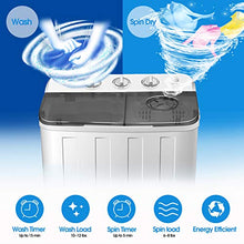 Load image into Gallery viewer, Portable Washing Machine 17lbs Compact Twin Tub Washer and Dryer Combo for Apartments,Dorms,RV's,College Rooms,Camping
