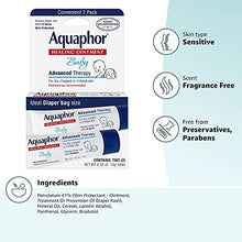 Load image into Gallery viewer, Aquaphor Baby Healing Ointment To-Go Pack - Advanced Therapy for Chapped Cheeks and Diaper Rash - Fragrance Free, 0.7 Ounce, 2 Count
