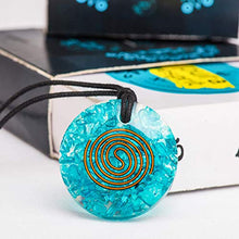 Load image into Gallery viewer, Pura Esprit Orgonite Orgone Pendant- Handmade Aquamarine Orgone Energy Generator Chakra Healing Natural Crystal Pendant Necklace for – Emf Protection Reiki Healing Meditation Jewelry
