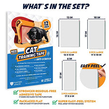 Load image into Gallery viewer, Panther Armor Cat Scratch Deterrent Tape – 12-Pack Double Sided Anti Scratching Sticky Tape – 5-Pack XL 16”L 12”W + 5-Pack Large 17”L 10”W + 2-Pack M 17”L 6”W Furniture Protectors – Training Tape
