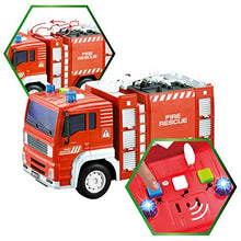 Load image into Gallery viewer, JOYIN 4 Packs Emergency Vehicle Toy Playsets, Friction Powered Vehicles with Light and Sound, Including Fire Truck, Ambulance Toy, Play Police Car and Toy Helicopter, Best Toddler Kids Boys Gifts
