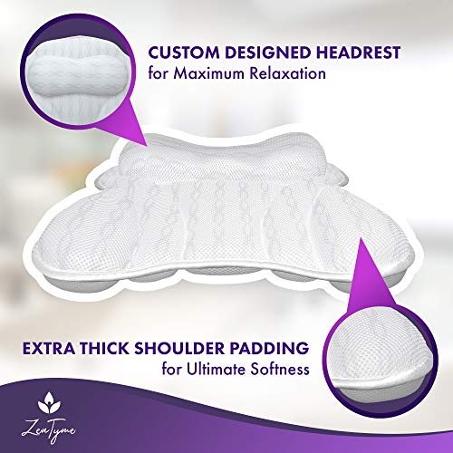 Load image into Gallery viewer, Bath Pillow Luxury Bathtub Pillow, Ergonomic Bath Pillows for Tub Neck and Back Support, Bath Tub Pillow Rest 3D Air Mesh Breathable Bath Accessories for Women & Men, Spa Pillow, Powerful Suction Cups