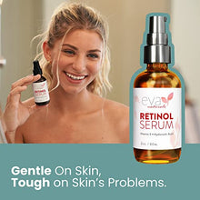 Load image into Gallery viewer, Eva Naturals Retinol Serum for Face with Hyaluronic Acid, Vitamin E &amp; Organic Aloe - Retinol Face Serum that Reduce Wrinkles, Fine Lines &amp; Dark Spots - Vitamin A, Anti Aging Serum (Double Sized 2oz Bottle), 2 Pack
