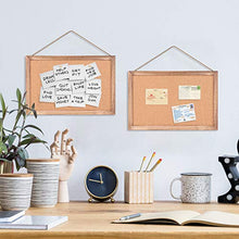 Load image into Gallery viewer, Emfogo Cork Board Bulletin Board, Decorative Hanging Pin Board, Perfect for Home Office Decor, Home School Message Board or Vision Board (Carbonized Black)
