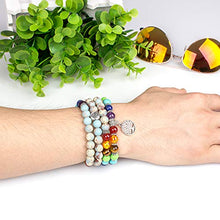Load image into Gallery viewer, Addmluck Mala Beads,8mm Beads Chakra Stones Necklace for Women Men Gemstone Beads Anxiety Bracelet(Mala Chakra Healing)
