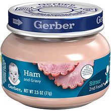 Load image into Gallery viewer, Gerber 2nd Foods 12 Total 2.5 Ounce Jars of Each Flavor (3 Turkey &amp; Turkey Gravy, 3 Ham and Ham Gravy, 3 Chicken &amp; Chicken Gravy, 3 Beef and Gravy)
