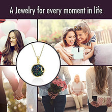 Load image into Gallery viewer, 14K Yellow Gold Plated Over 925 Sterling Silver Fire Black Opal Large Pendant; October Libra Birthstone Necklace; Unique Jewelry For Women; Handmade Vintage Style Opal Necklace For Women
