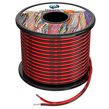 Load image into Gallery viewer, 14 awg Silicone Electrical Wire 2 Conductor Parallel Wire line 50ft [Black 25ft Red 25ft] 14 Gauge Soft and Flexible Hook Up Oxygen Free Strands Tinned Copper Wire
