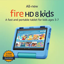 Load image into Gallery viewer, Amazon Fire HD 8 Kids tablet, 8" HD display, ages 3-7, includes 2-year worry-free guarantee, Kid-Proof Case, 32 GB, (2022 release), Blue
