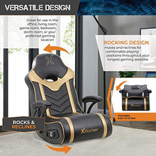 Load image into Gallery viewer, X Rocker 24K 2.1 BT Floor Rocker Gaming Chair, 36.2" x 20.8" x 31.5", Black/Gold
