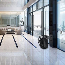 Load image into Gallery viewer, Outdoor Metal Slatted Trash Receptacle,Waste Receptacle，Commercial Trash Cans,Zone Round Garbage Bin,Square Hotel Street Patio Indoor Metal Standard Waste Receptacle
