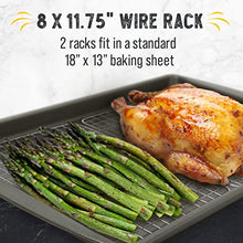 Load image into Gallery viewer, Checkered Chef Cooling Rack - Set of 2 Stainless Steel, Oven Safe Grid Wire Racks for Cooking &amp; Baking - 8” x 11 ¾&quot;

