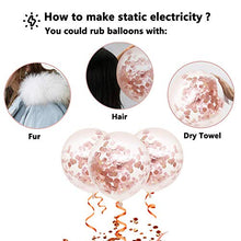 Load image into Gallery viewer, Rose Gold Confetti Latex Balloons, 60 Pack White Gold Balloon 12 inch Birthday Balloons with Gold Ribbon for Party Wedding Bridal Shower Decorations
