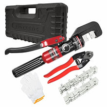 Load image into Gallery viewer, AMZCNC Hydraulic Hand Crimper Tool for Stainless Steel Cable Railing Fittings for 1/16" 1/8" 3/16" 1/4" Cable –Wire Swaging Tool 8 Ton and Stainless Steel Cable Cutter
