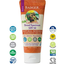 Load image into Gallery viewer, Badger - SPF 30 Kids Sunscreen Cream with Zinc Oxide for Face and Body, Broad Spectrum &amp; Water Resistant Reef Safe Sunscreen, Natural Mineral Sunscreen with Organic Ingredients 2.9 fl oz (3 pack)
