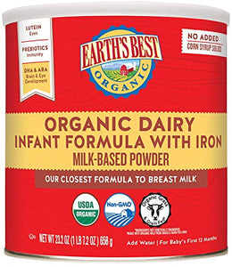 Earth's Best Organic Dairy Infant Powder Formula with Iron, Omega-3 DHA and Omega-6 ARA, 23.2 oz