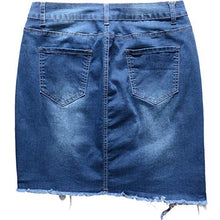 Load image into Gallery viewer, vanberfia Women's Casual Distressed Ripped Denim Short Skirt (JS20186002, L)
