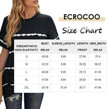 Load image into Gallery viewer, Ecrocoo Womens Casual Color Block Tops Summer Loose Short Sleeve Plus Size Blouses Tunic Pullover,Gray S
