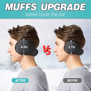 Winter Ear Muffs for Women Men (2 Pack/ 1 Pack) Foldable Behind the Head Ear Warmer for Outdoor