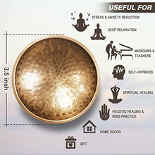 Load image into Gallery viewer, Tibetan Singing Bowl Set - Sing Bowl Unique Gift Helpful for Meditation, Yoga, Relaxation, Chakra Healing, Prayer and Mindfulness (Golden)
