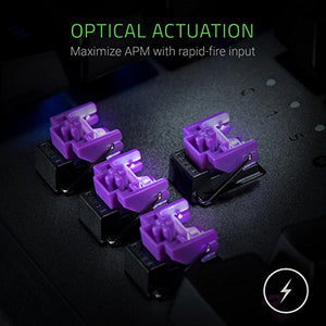 Razer Huntsman Elite Gaming Keyboard: Fastest Keyboard Switches Ever - Clicky Optical Switches - Chroma RGB Lighting - Magnetic Plush Wrist Rest - Dedicated Media Keys & Dial - Classic Black