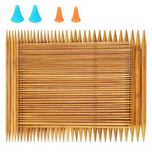 Load image into Gallery viewer, RELIAN Double Pointed Knitting Needles, 75 Pcs Bamboo Knitting Needles Set, 15 Sizes from 2.0mm-10.0mm(8 Inches Length)+ 4Pcs Knitting Needles Point Protectors
