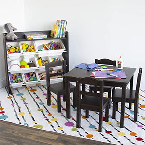 Humble Crew Toy Organizer with Shelf and 9 Storage Bins, Espresso/White