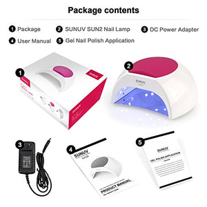 Gel UV Nail Lamp, SUNUV 48W UV LED Nail Dryer Light for Gel Nails Polish Manicure Professional Salon Curing Lamp with 4 Timer Setting Sensor(one Pink pad)
