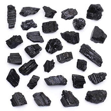 Load image into Gallery viewer, Dancing Bear Black Tourmaline Crystals Bulk (1 LB), Includes: (1) Selenite Stick &amp; Information Cards, Rough Raw Natural Stones for Good Vibes, Reiki Energy, EMF &amp; Radiation Protection, Made in USA
