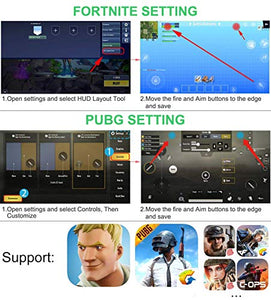 Mobile Phone PUBG Game Controller L1R1 Shoot and Aim Trigger Joystick Ergonomic Gamepad for PUBG Mobile/Knives Out,Phone Gaming Controller for 4.7''- 7.0'' Android & iOS (H6)